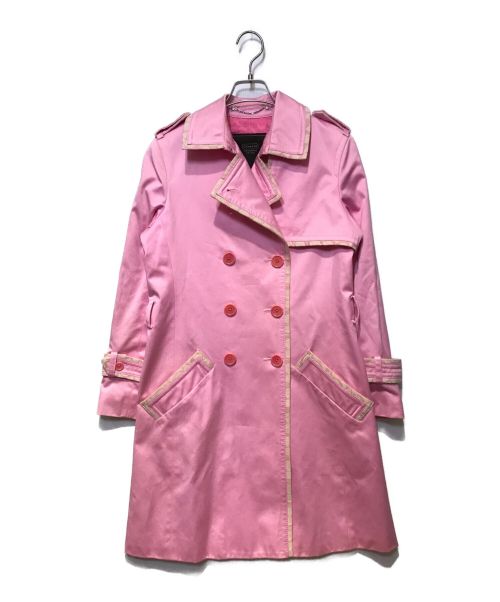 COACH（コーチ）COACH (コーチ) シグネチャー切替トレンチコート ピンク サイズ:2の古着・服飾アイテム