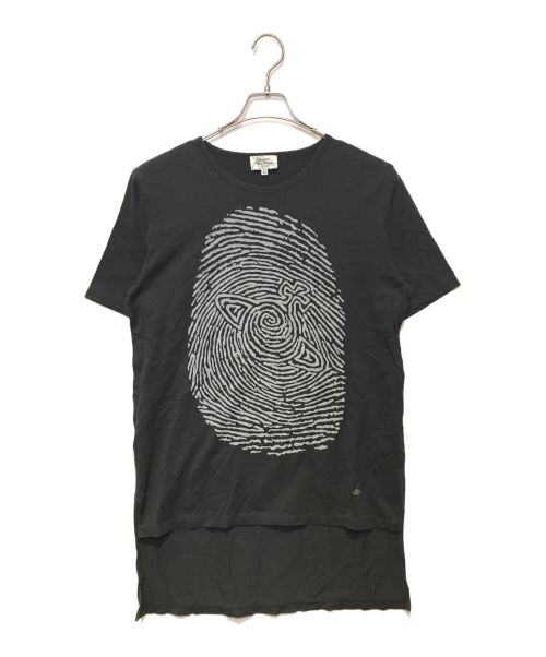 Vivienne Westwood man（ヴィヴィアン ウェストウッド マン）Vivienne Westwood man (ヴィヴィアン ウェストウッド マン) FINGER PRINT リラックスTシャツ ブラック サイズ:48（M相当）の古着・服飾アイテム