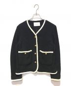 La TOTALITEラ ト―タリテ）の古着「ツィードVネックジャケット」｜ホワイト×ブラック