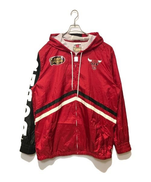 MITCHELL & NESS（ミッチェルアンドネス）MITCHELL & NESS (ミッチェルアンドネス) ナイロンジャケット レッド×ブラック サイズ:2XLの古着・服飾アイテム