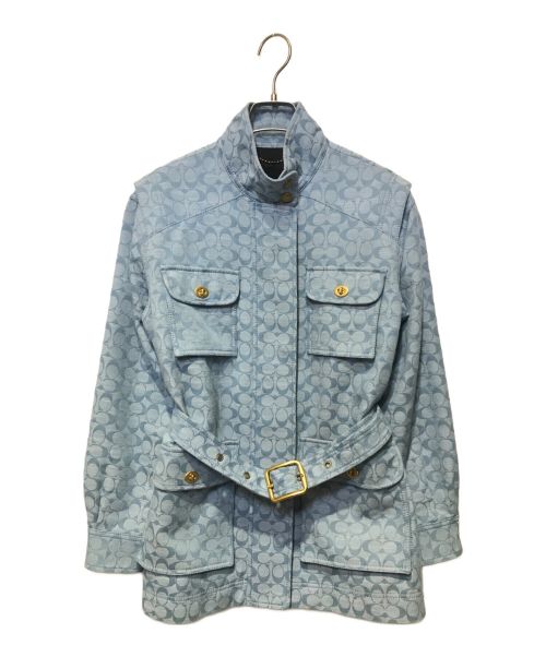 COACH（コーチ）COACH (コーチ) SIGNATURE CHAMBRAY FIELD JACKET ブルー サイズ:2の古着・服飾アイテム