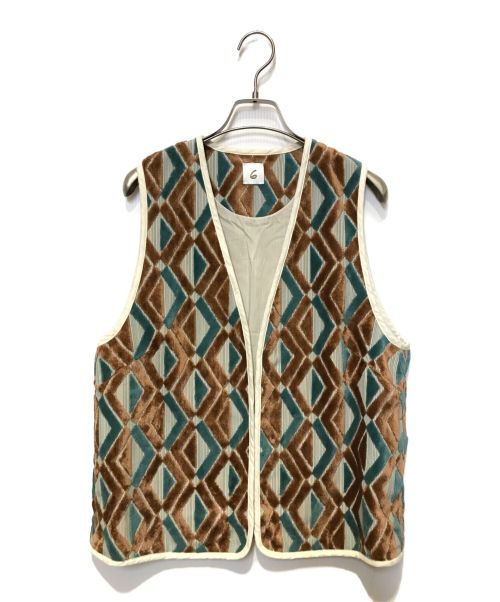 6(ROKU) BEAUTY&YOUTH（ロク ビューティーアンドユース）6(ROKU) BEAUTY&YOUTH (ロク ビューティーアンドユース) DIAMOND MOTIF CUT PILE VEST / ベスト ブラウン サイズ:下記参照の古着・服飾アイテム