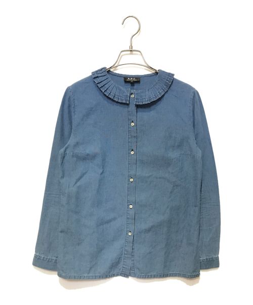 A.P.C.（アーペーセー）A.P.C. (アーペーセー) デニムフリルシャツ インディゴ サイズ:36の古着・服飾アイテム