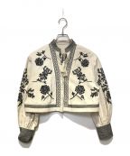 Ameriアメリ）の古着「MEDI VINTAGE FLOWER EMBROIDERY SHIRT」｜ベージュ