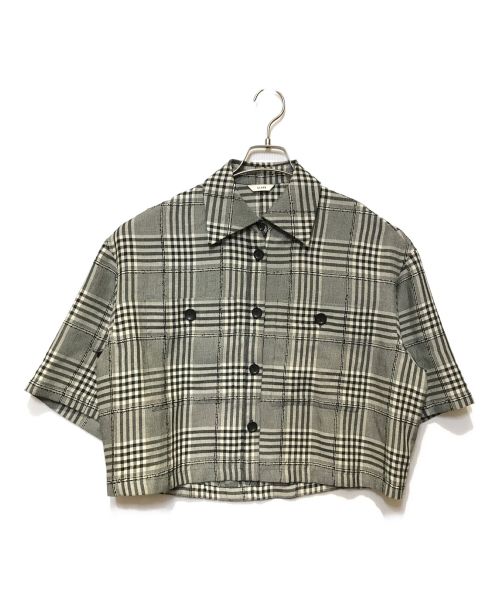 CLANE（クラネ）CLANE (クラネ) LOOP LINE CHECK SHORT SHIRT グレー サイズ:1の古着・服飾アイテム