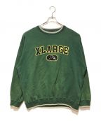 X-LARGEエクストララージ）の古着「FELT LOGO CREWNECK SWEAT」｜グリーン