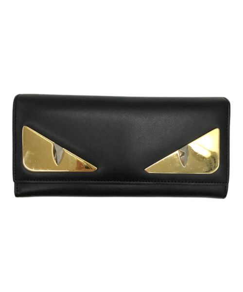 FENDI（フェンディ）FENDI (フェンディ) Monster Eyes Continental Smooth Leather Wallet ブラック サイズ:下記参照の古着・服飾アイテム