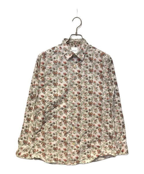 PAUL SMITH（ポールスミス）PAUL SMITH (ポールスミス) LOGAN FLORAL PRINT SHIRTS オレンジ×ホワイト サイズ:Mの古着・服飾アイテム