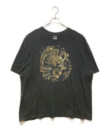 HARLEY-DAVIDSON（ハーレーダビッドソン）の古着「［古着］スカルプリントTシャツ」｜ブラック