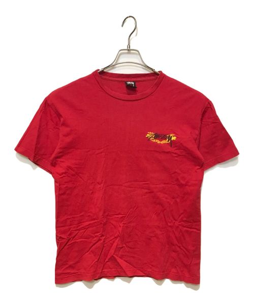 stussy（ステューシー）stussy (ステューシー) プリントTシャツ レッド サイズ:Mの古着・服飾アイテム