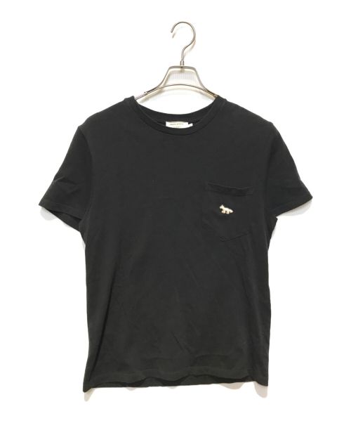 maison kitsune（メゾンキツネ）maison kitsune (メゾンキツネ) TEE-SHIRT QUADRI FOX ブラック サイズ:XSの古着・服飾アイテム