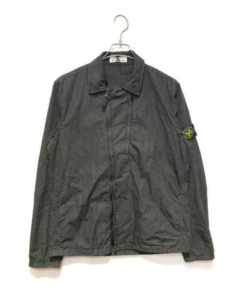 STONE ISLAND（ストーンアイランド）STONE ISLAND (ストーンアイランド) GARMENT DYED COTTON NYLON OVERSHIRT ブラック サイズ:Mの古着・服飾アイテム