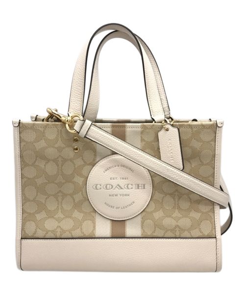 COACH（コーチ）COACH (コーチ) デンプシーキャリーオールシグネチャー2WAYバッグ ベージュ サイズ:下記参照の古着・服飾アイテム