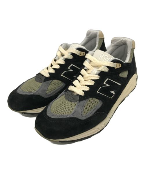 NEW BALANCE（ニューバランス）NEW BALANCE (ニューバランス) ローカットスニーカー ブラック×カーキ サイズ:26cmの古着・服飾アイテム