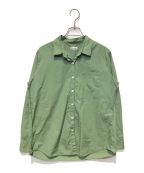 STEVEN ALANスティーブンアラン）の古着「COTTON SILK REVERSE SEAM SHIRT」｜グリーン