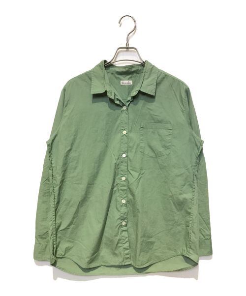 STEVEN ALAN（スティーブンアラン）STEVEN ALAN (スティーブンアラン) COTTON SILK REVERSE SEAM SHIRT グリーン サイズ:Sの古着・服飾アイテム