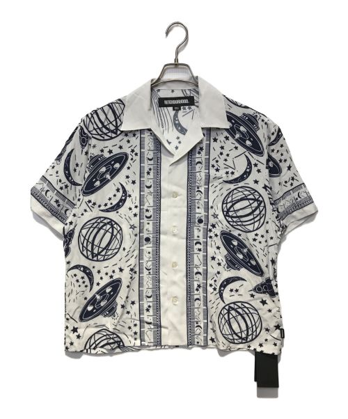 NEIGHBORHOOD（ネイバーフッド）NEIGHBORHOOD (ネイバーフッド) COSMIC HAWAIIAN SHIRT SS ホワイト×ネイビー サイズ:Sの古着・服飾アイテム