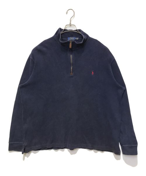 POLO RALPH LAUREN（ポロ・ラルフローレン）POLO RALPH LAUREN (ポロ・ラルフローレン) ハーフジップスウェット ネイビー サイズ:XLの古着・服飾アイテム