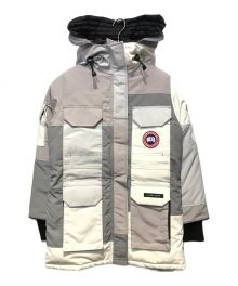 CANADA GOOSE（カナダグース）の古着「パッチワーク パーカ」｜グレー×ブラック