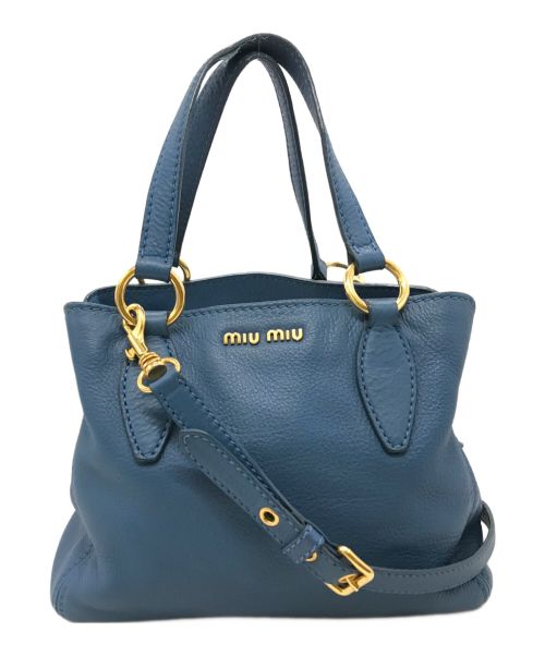 MIU MIU（ミュウミュウ）MIU MIU (ミュウミュウ) 2WAYショルダーバッグ ブルー サイズ:下記参照の古着・服飾アイテム