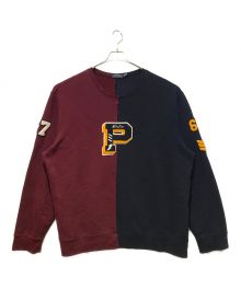 POLO RALPH LAUREN（ポロ・ラルフローレン）の古着「バイカラークルーネックスウェット」｜ボルドー×ネイビー