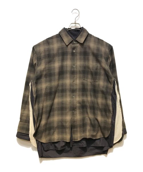 stein（シュタイン）stein (シュタイン) OVERSIZED LAYERED FLANNEL SHIRT ブラウン サイズ:Sの古着・服飾アイテム