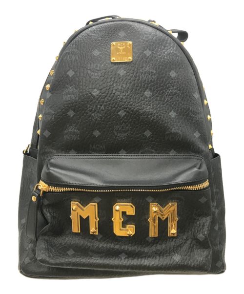 MCM（エムシーエム）MCM (エムシーエム) ロゴプレート スタッズ バックパック ブラック サイズ:下記参照の古着・服飾アイテム