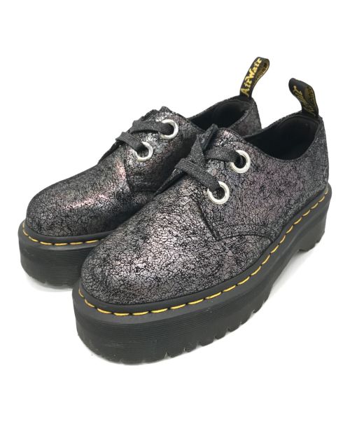 Dr.Martens（ドクターマーチン）Dr.Martens (ドクターマーチン) メタリックレザーシューズ ブラック×パープル サイズ:UK5（24.0cm）の古着・服飾アイテム