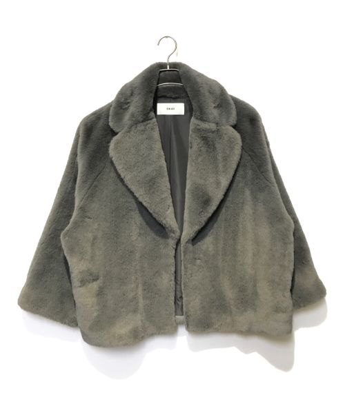 RIM.ARK（リムアーク）RIM.ARK (リムアーク) Dolman fake fur coat グレー サイズ:FREEの古着・服飾アイテム