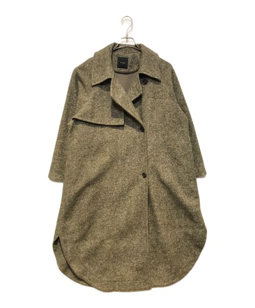 Spick and Span（スピックアンドスパン）Spick and Span (スピックアンドスパン) Wスライバーヘリンボーンボリュームコート グレー サイズ:38の古着・服飾アイテム