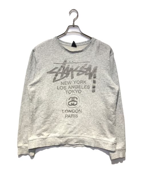 stussy（ステューシー）stussy (ステューシー) ロゴスウェット グレー サイズ:Lの古着・服飾アイテム