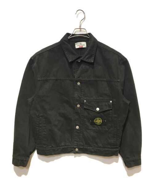 STONE ISLAND（ストーンアイランド）STONE ISLAND (ストーンアイランド) SUPREME (シュプリーム) デニムトラッカージャケット ブラック サイズ:Mの古着・服飾アイテム