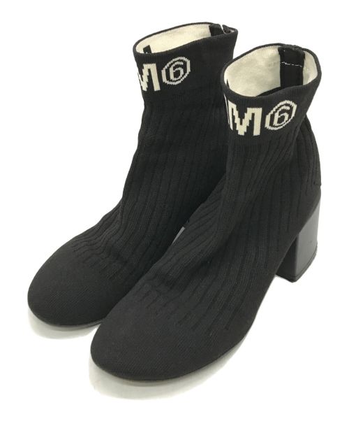 MM6 Maison Margiela（エムエムシックス メゾンマルジェラ）MM6 Maison Margiela (エムエムシックス メゾンマルジェラ) HEEL SOCK BOOTS ブラック サイズ:37（24～24.5cm相当）の古着・服飾アイテム