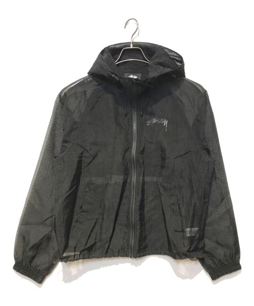 stussy（ステューシー）stussy (ステューシー) ビーチシェルトランスペアレントリップストップジャケット ブラック サイズ:Sの古着・服飾アイテム