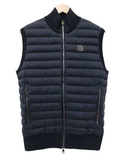 MONCLER（モンクレール）MONCLER (モンクレール) ニット切替ダウンベスト ネイビー サイズ:M 未使用品の古着・服飾アイテム