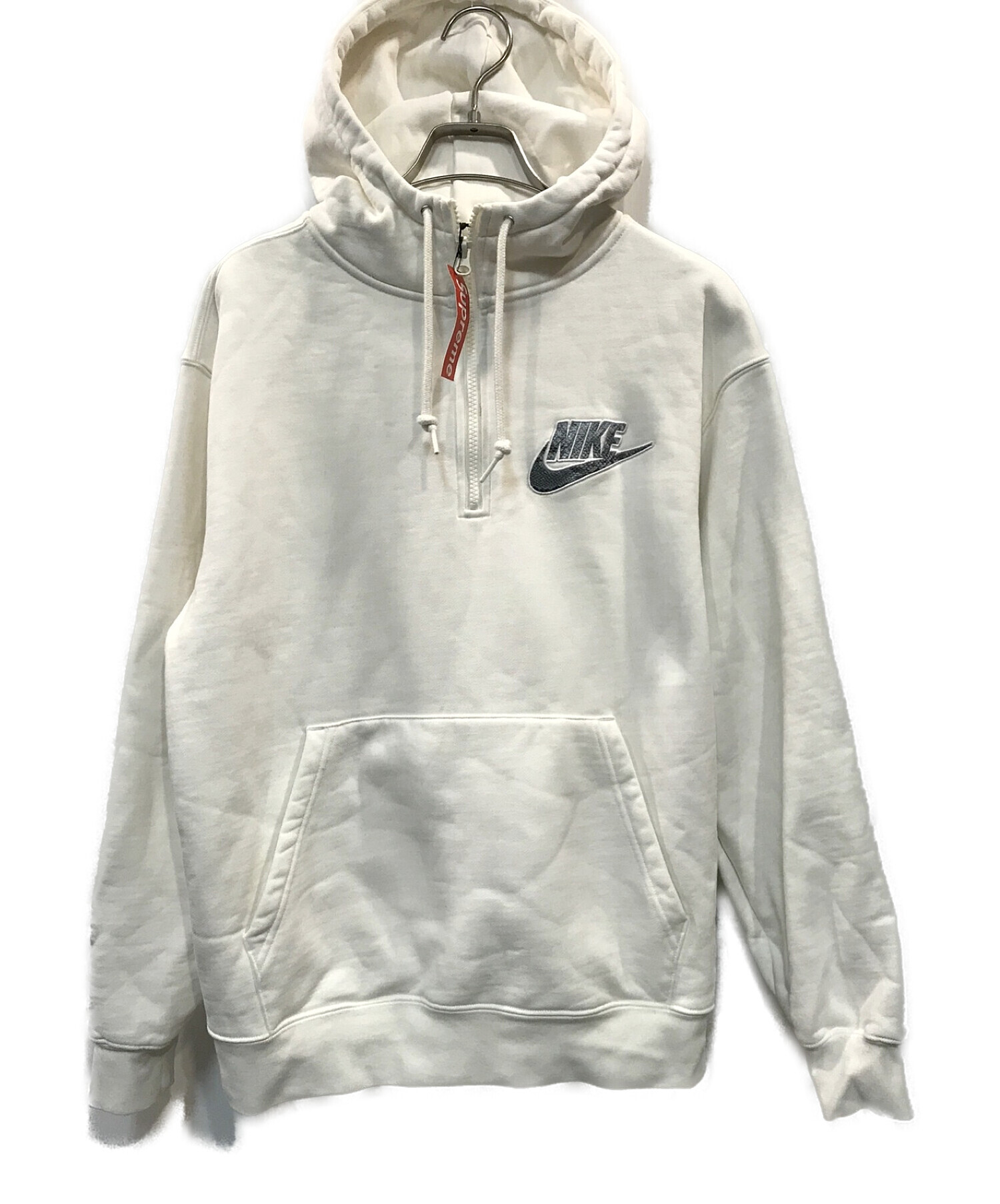 SUPREME×NIKE (シュプリーム×ナイキ) Half Zip Hooded Sweatshirt（ハーフ ジップ フーディスウェットシャツ）  ホワイト サイズ:S