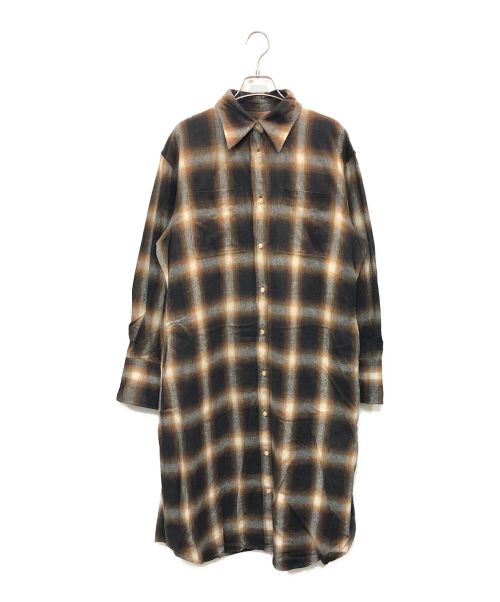 THE SHINZONE（ザ シンゾーン）THE SHINZONE (ザ シンゾーン) CHECK SHIRT DRESS ブラック×ブラウン サイズ:34の古着・服飾アイテム