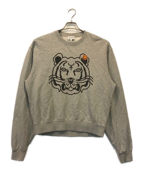 KENZO（ケンゾー）KENZO (ケンゾー) TIGER HEAD PRINTING COTTON SWEATSHIRT グレー サイズ:Lの古着・服飾アイテム