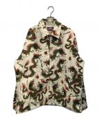 goodhellerグッドヘラー）の古着「SOUVENIR DORAGON ALLOVER PATTERN SWINGTOP JACKET(スーベニアドラゴンオールオーバーパターンスウィングトップジャケット)」｜ベージュ