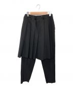 BLACK COMME des GARCONSブラック コムデギャルソン）の古着「スカートドッキング加工パンツ」｜ブラック