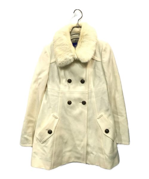 BURBERRY BLUE LABEL（バーバリーブルーレーベル）BURBERRY BLUE LABEL (バーバリーブルーレーベル) ファー付コート ベージュ サイズ:38の古着・服飾アイテム