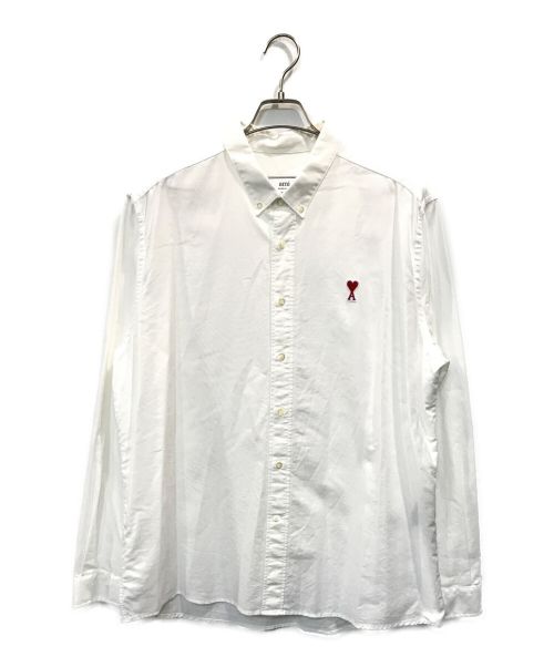 ami（アミ）ami (アミ) AMI Heart Logo Oxford Shirt ホワイト サイズ:44の古着・服飾アイテム