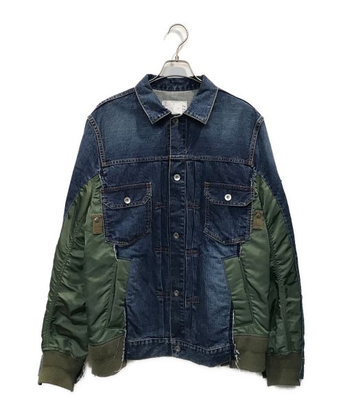 sacai（サカイ）sacai (サカイ) Denim x MA-1 Jacket インディゴ サイズ:3の古着・服飾アイテム