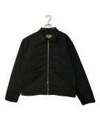 stussyステューシー）の古着「OVERDYED ZIP WORK JACKET(オーバーダイドジップワークジャケット)」｜ブラック