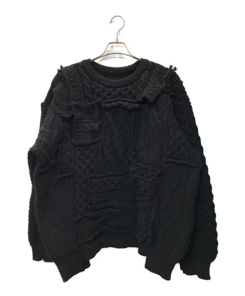 stein（シュタイン）stein (シュタイン) OVERSIZED INTERLACED CABLE KNIT ブラック サイズ:Sの古着・服飾アイテム