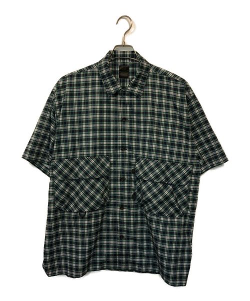 DAIWA PIER39（ダイワ ピア39）DAIWA PIER39 (ダイワ ピア39) Tech Regular Collar Shirts S/S ネイビー×グリーン サイズ:Lの古着・服飾アイテム