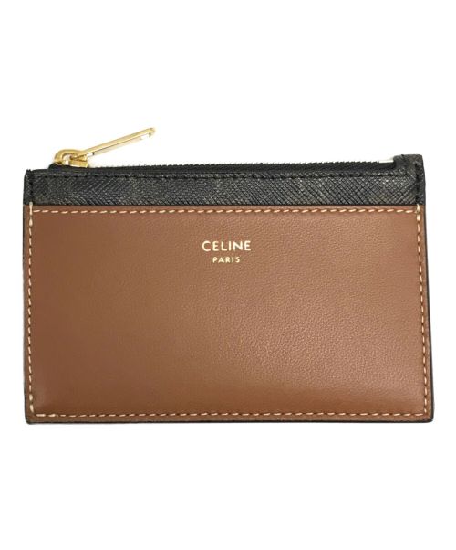 CELINE（セリーヌ）CELINE (セリーヌ) ジップ付カードホルダー ブラウンの古着・服飾アイテム