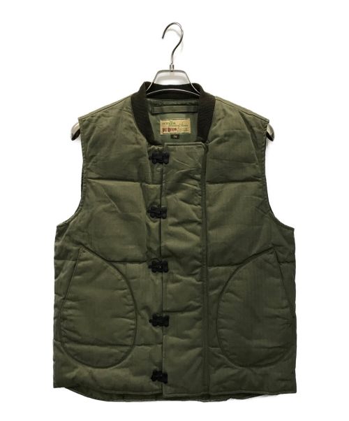 BUZZ RICKSON'S（バズリクソンズ）Buzz Rickson's (バズリクソンズ) HERRINGBONE MILITARY DOWN VEST グリーン サイズ:38の古着・服飾アイテム