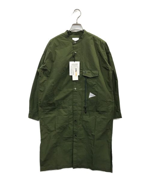 and wander（アンドワンダー）and wander (アンドワンダー) CORDURA typewriter long shirt カーキ サイズ:00の古着・服飾アイテム