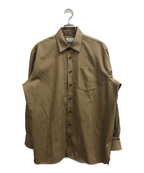 Acne studios（アクネ ストゥディオス）Acne studios (アクネストゥディオス) ATLENT SHINY POLY CO SHIRTS ベージュ サイズ:46の古着・服飾アイテム